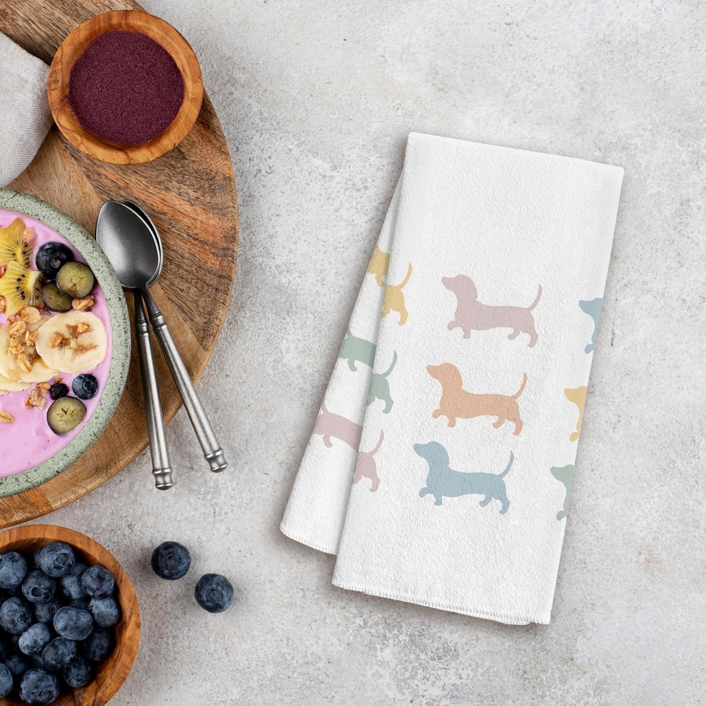 Wiener Dog Kitchen Hand Towels - Dachshund Tea Towels, Decor and Gifts for Women, Dog Mom - 1624 Inches