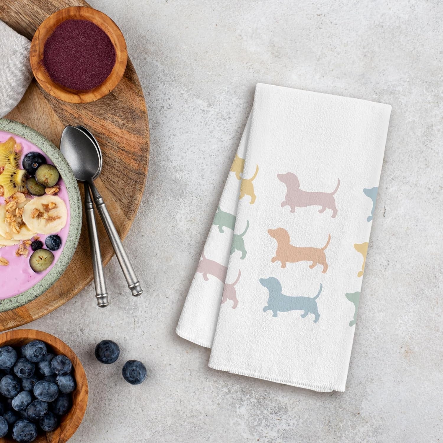 Wiener Dog Kitchen Hand Towels - Dachshund Tea Towels, Decor and Gifts for Women, Dog Mom - 1624 Inches