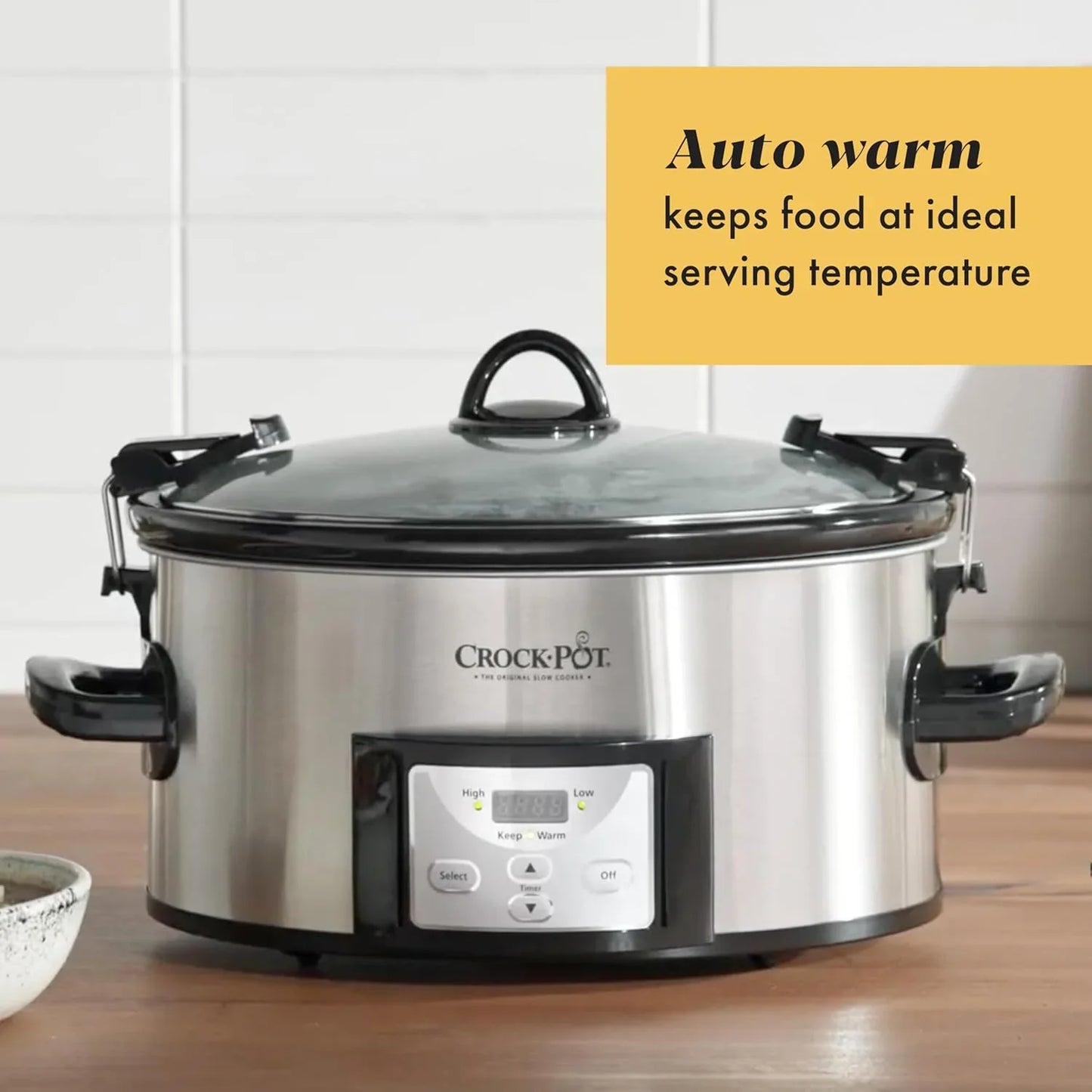 6 Quart Cook & Carry Programmable Slow Cooker with Digital Timer Stainless Steel (CPSCVC60LL-S) Pack of 1