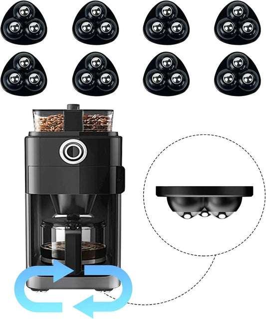 Appliance Casters - Furniture Sliders & Appliance Rollers for Kitchen, Coffee Machine, Blender, Oven - Helps Mom or Wife Easily Solve Countertop Sliding (Black, 8Pcs)