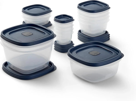 Easy Find Lids® Food Storage Containers with Vented Lids, 26 Piece Set, Blue