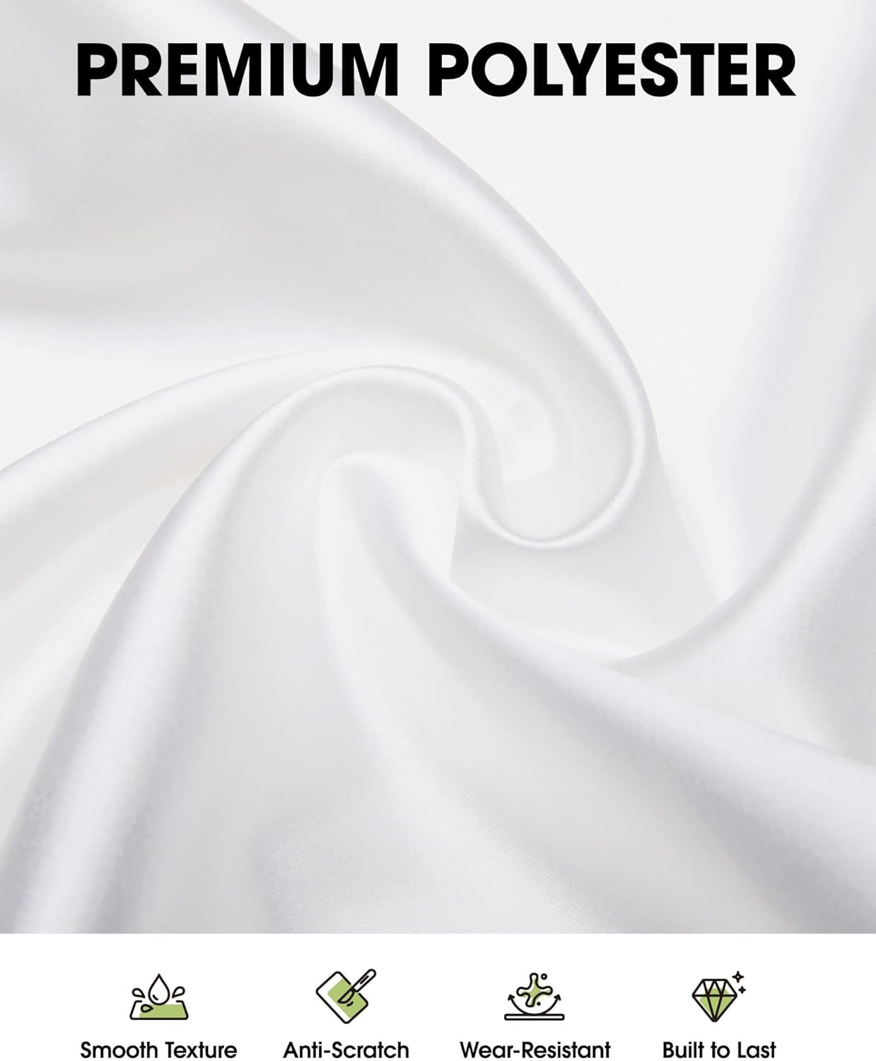 Rectangle Table Cloth 60" X 102" – Durable Polyester Tablecloth Offers Reusable & Washable Protection, Ideal for Outdoor Party, Picnic, Wedding, Banquet and Birthday, 2 Pack, White