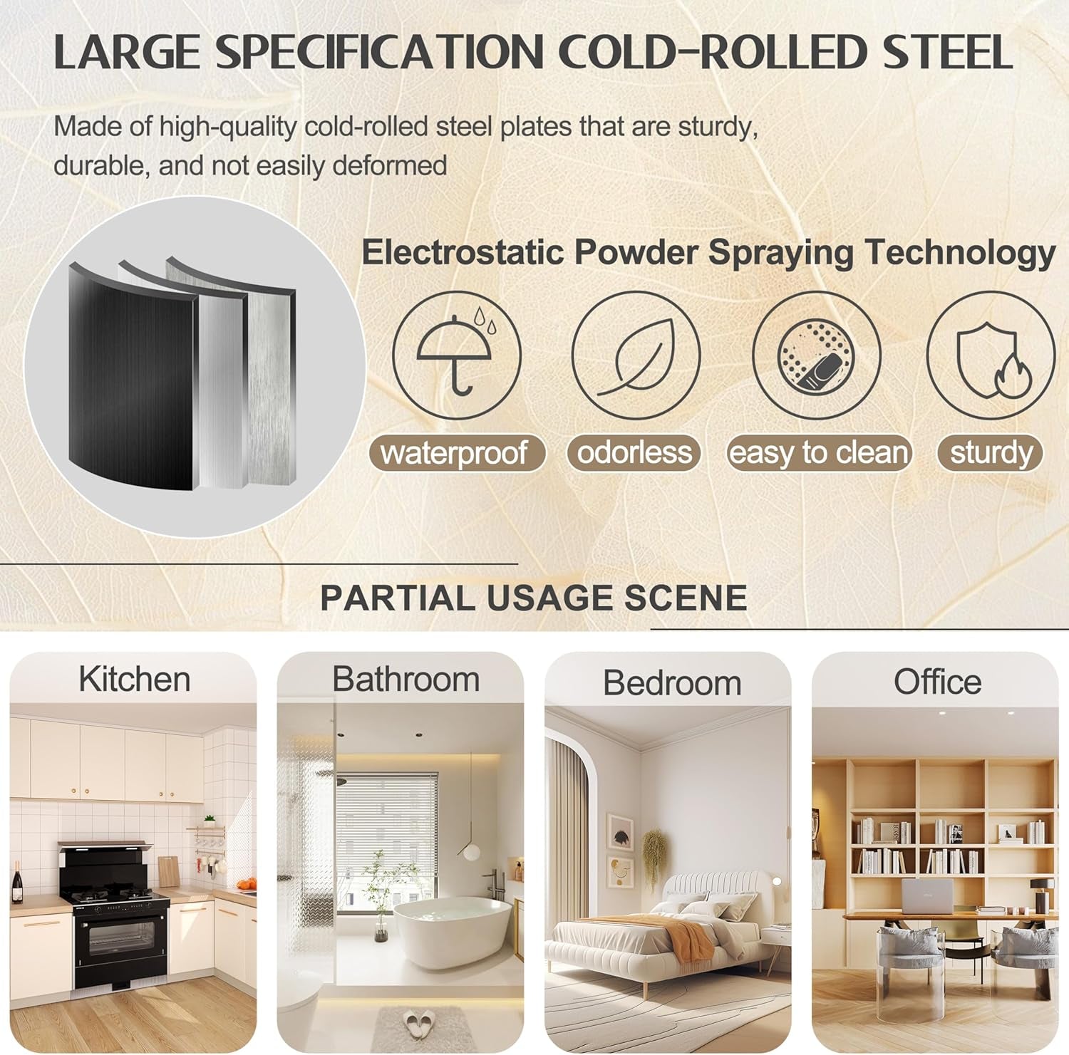 71" Tall Metal Storage Cabinet with 2 Doors and 4 Adjustable Shelves, Kitchen Pantry Cabinet Black Freestanding Cupboard, 5 Tier Multifunctional Steel Storage for Office, Kitchen, Dining Room