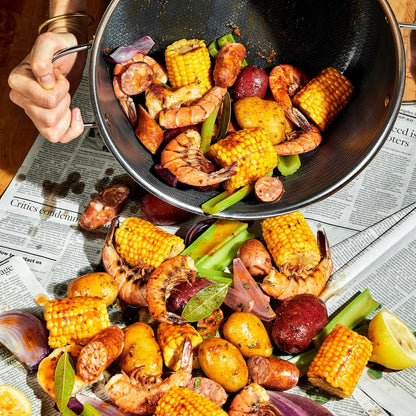 Hybrid Nonstick 12-Quart Stockpot with Tempered Glass Lid, Stay-Cool Handles, Dishwasher-Friendly, Oven-Safe up to 900°F, Induction Ready, Compatible with All Cooktops