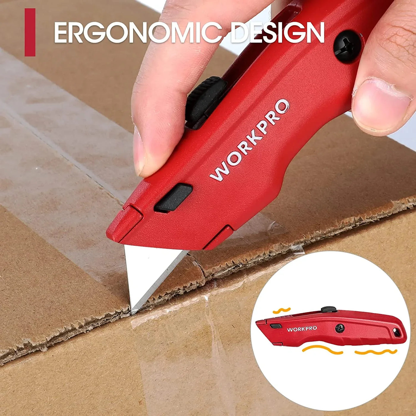 Premium Utility Knife, Retractable All Metal Heavy Duty Box Cutter, Quick Change Blade Razor Knife, with 10 Extra Blades