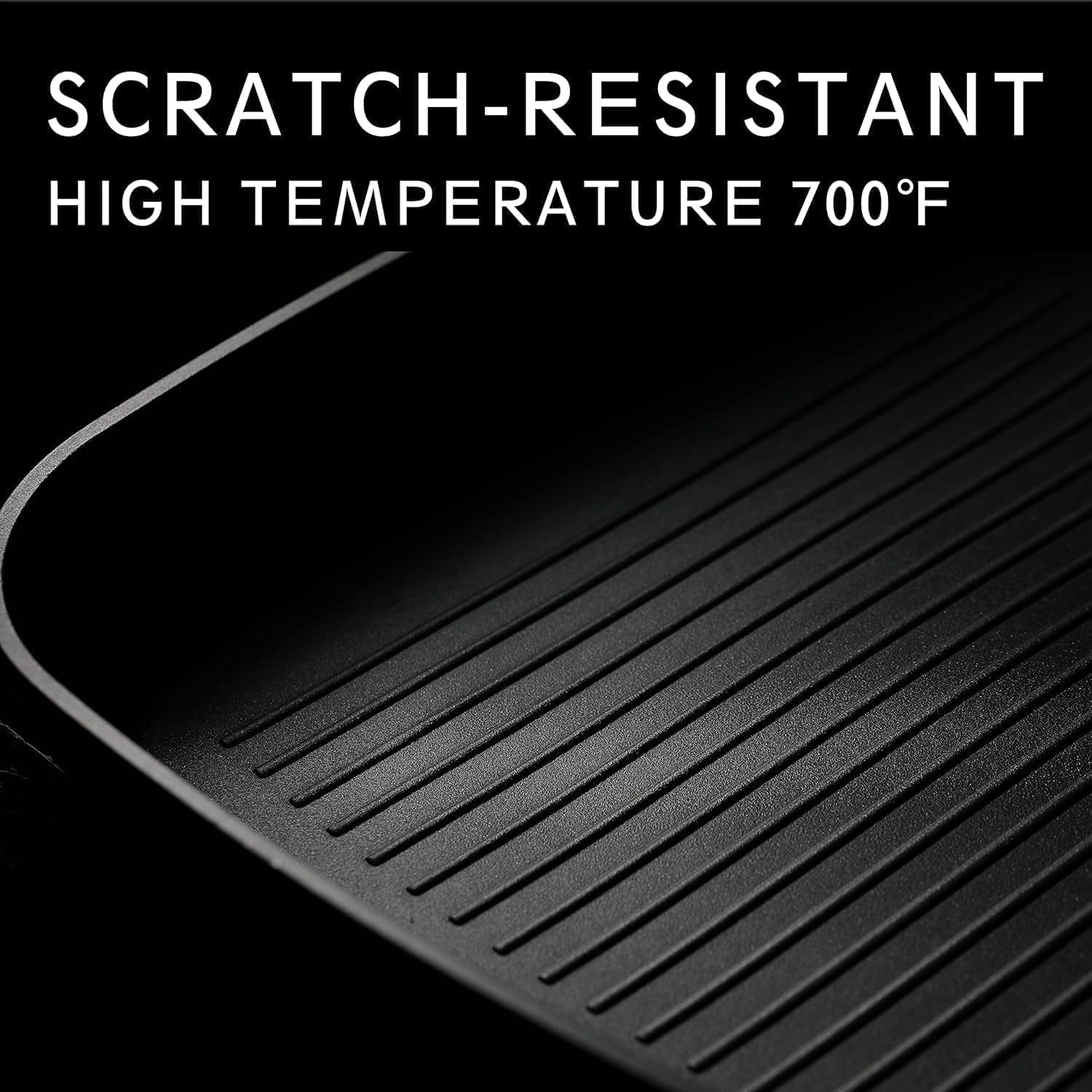 Square Grill Pan with Lid, 9.5 Inch Titanium and Ceramic Nonstick Grilling Skillet Pan，Stay-Cool Handle，Compatible with All Stovetops，Pfoa Free，Dishwasher & Oven Safe，Indoor Chicken Skille