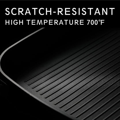 Square Grill Pan with Lid, 9.5 Inch Titanium and Ceramic Nonstick Grilling Skillet Pan，Stay-Cool Handle，Compatible with All Stovetops，Pfoa Free，Dishwasher & Oven Safe，Indoor Chicken Skille