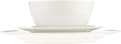 Porcelain Dinnerware Set, Microwave and Dishwasher Safe, Service for 6, 18-Piece, Plates, Bowls, White