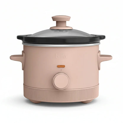 1.5 Qt Slow Cooker with 3 Heat Manual Control, Ceramic Nonstick Coating, Dishwasher Safe Stoneware Pot and Tempered Glass Lid, Tangle Free Cord Wrap & Cool Touch Handles, Blossom