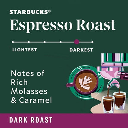 Whole Bean Coffee, Dark Roast Coffee, Espresso Roast, 100% Arabica, 1 Bag (18 Oz)