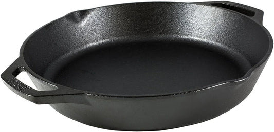 Seasoned Cast Iron Dual Handle Pan - Cast Iron Frying Pan - Even Heat Distribution - Oven & Stovetop Safe - Pfas-Free, Non-Toxic Cookware - 12 Inch