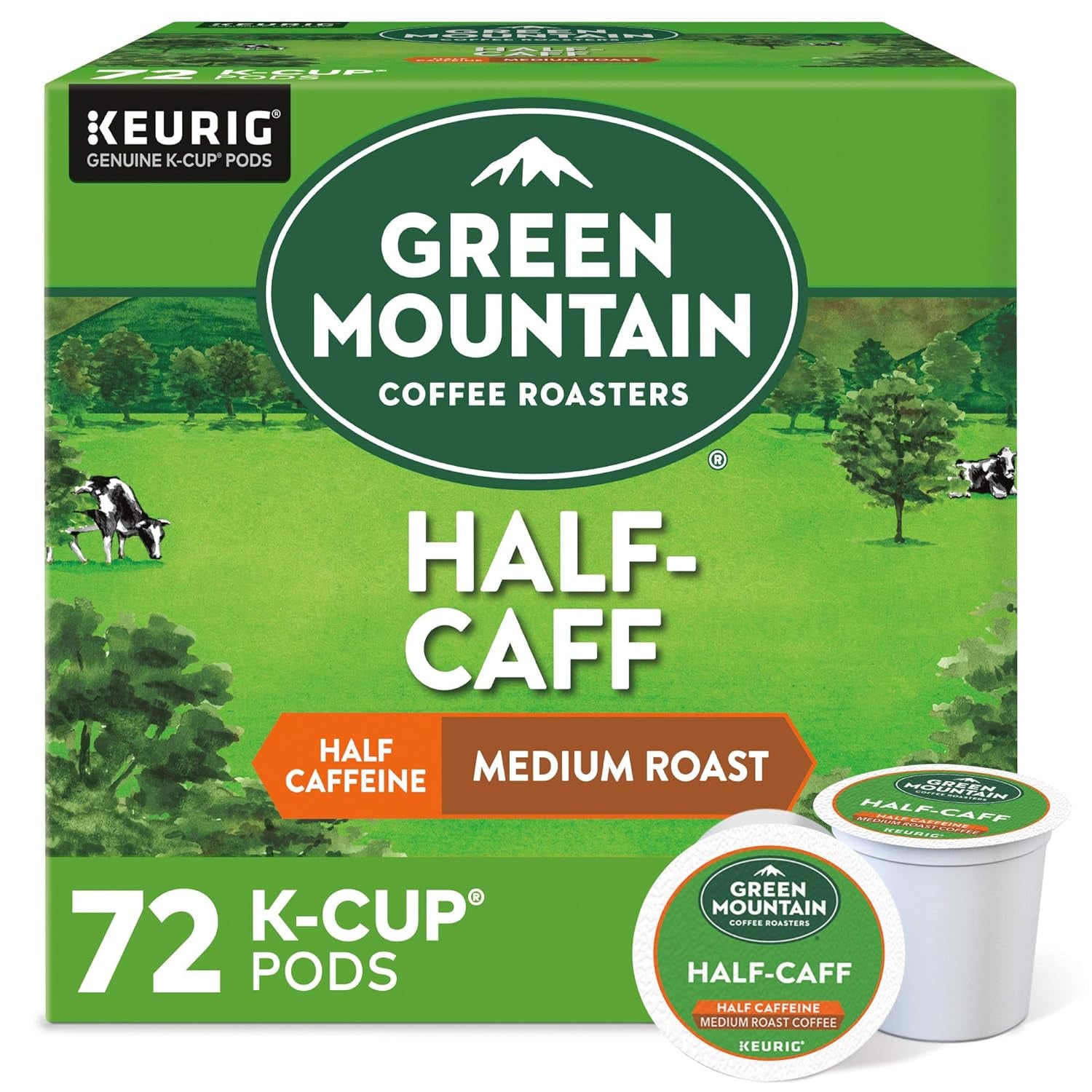 Half Caff Keurig Single-Serve K-Cup Pods, Medium Roast Coffee, 72 Count