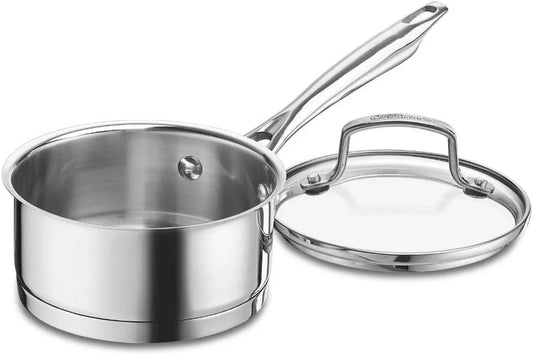 8919-14 Professional Series 1-Quart Saucepan with Cover, Stainless Steel, Mirror Finish