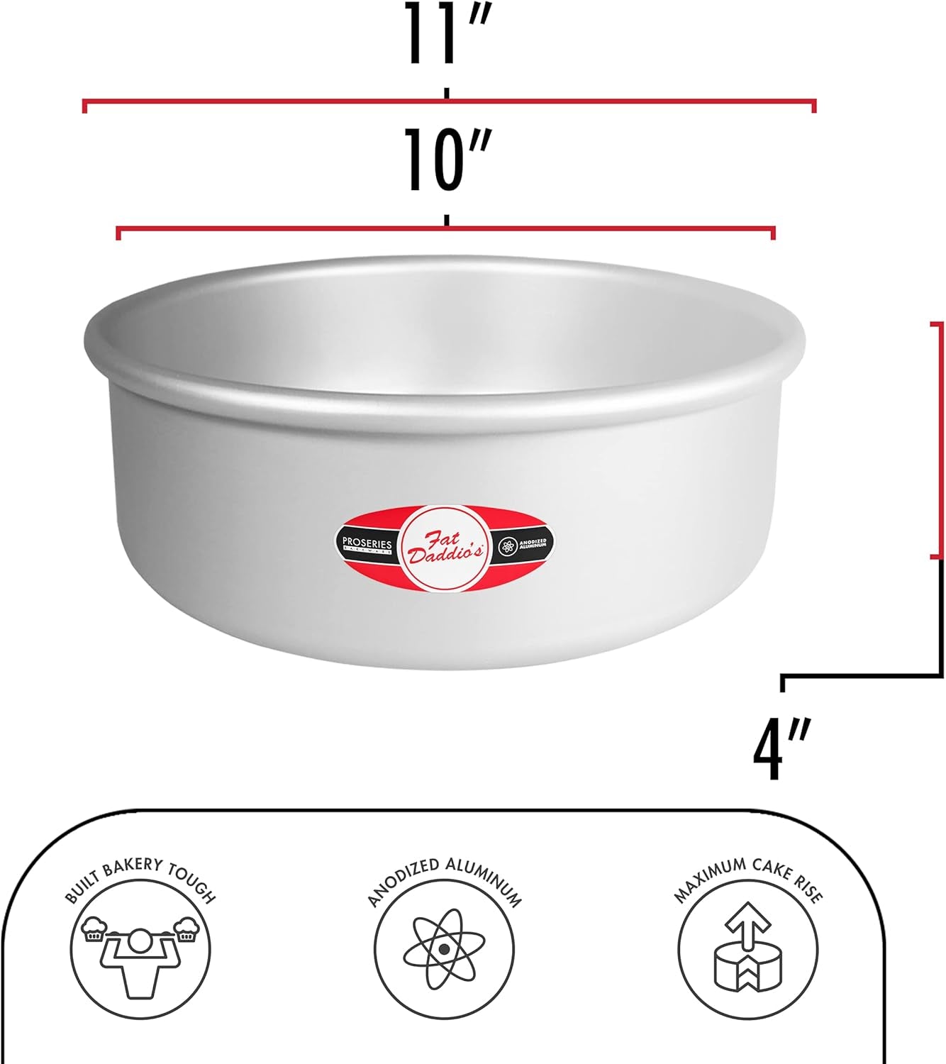 PRD-104 round Cake Pan, 10 X 4 Inch, Silver