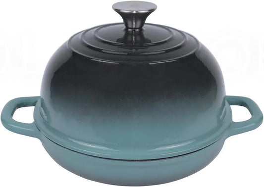 Dutch Oven for Bread Baking, Enameled Cast Iron Dutch Oven Pot with Lid, Bread Oven for Sourdough Bread Baking, Cast Iron Bread Pan, 5 Qt Cyan
