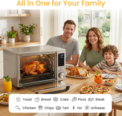 29.6QT Air Fryer Toaster Oven Combo with Smart Probe, 12-In-1 Countertop Convection Oven, 450°F, Stainless Steel