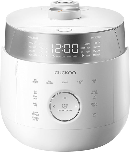 Twin Pressure Rice Cooker 6-Cup Uncooked / 12-Cup Cooked with Induction Heating Technology, 20 Menu Modes with Voice Guide, Versatile Rice Maker Multi-Cooker & Pressure Cooker (CRP-LHTR0609FW)
