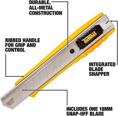 Utility Knife, Heavy Duty Cutter with Snap-Off Blade, 18Mm (DWHT10038)