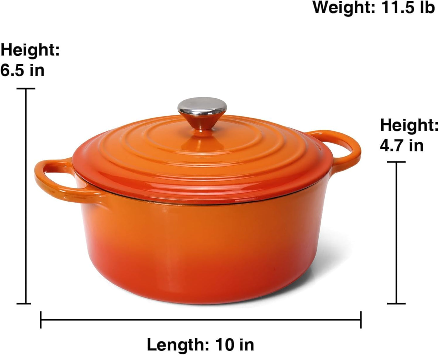 5QT Enameled Cast Iron Dutch Oven for Bread Baking with Lid, Sourdough Baking Supplies with Proofing Basket, Bread Making Tools Set, Heavy-Duty Cookware for Braising, Stews, Roasting (Orange)