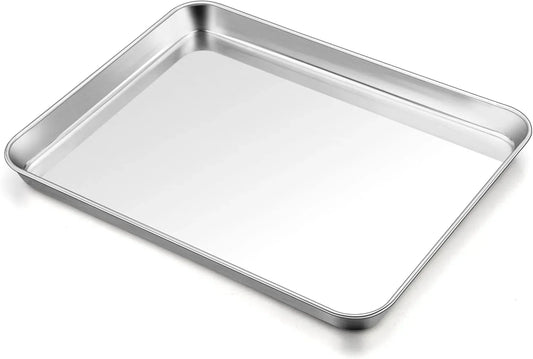 Baking Sheet, 17.6’’ X 13’’ X 1’’ Stainless Steel Large Cookie Sheet Baking Tray Pan for Oven, Non-Toxic & Healthy, Rust Free & Heavy Duty, Mirror Finish & Dishwasher Safe