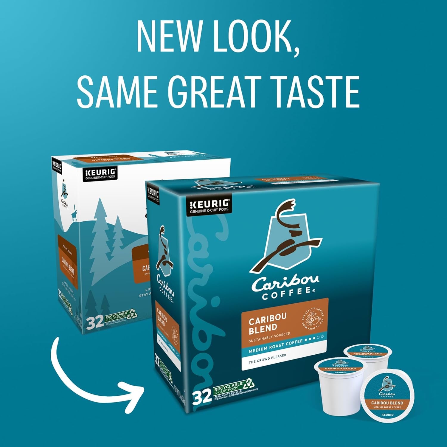 Caribou Blend, Keurig Single-Serve K-Cup Pods, Medium Roast Coffee, 32 Count(Pack of 1)