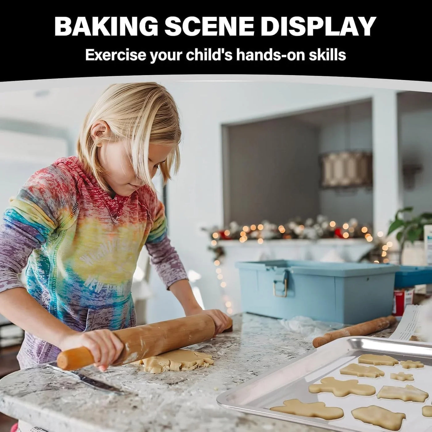 Set of 3 Baking Sheet, Stainless Steel Cookie Sheet Baking Sheet Pan, 9/12/16 Inch Cookie Tray Pans for Baking, Non Toxic & Easy Clean