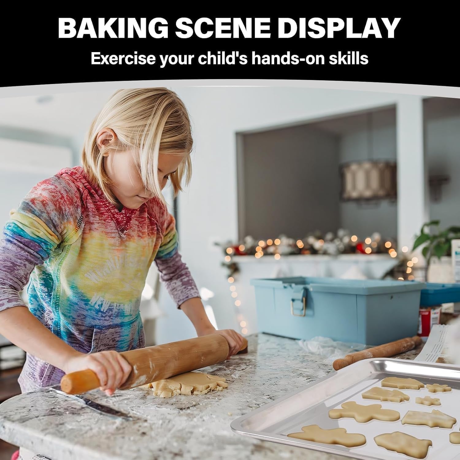 Set of 3 Baking Sheet, Stainless Steel Cookie Sheet Baking Sheet Pan, 9/12/16 Inch Cookie Tray Pans for Baking, Non Toxic & Easy Clean