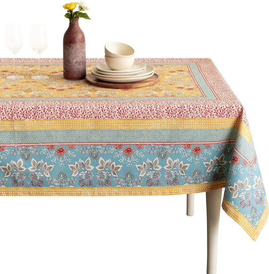 Table Cloth Rectangle Table 100% Cotton 54 X 72 Inches Tablecloth Reusable Decorative for Dining Kitchen Room Farmhouse Home Gifts for Mothers Day Spring Summer - Marquise