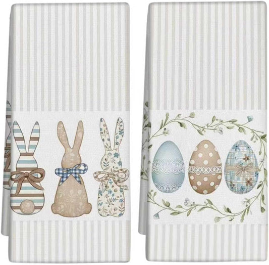 2 Pack Easter Kitchen Towels Dish Towels, 16 Inch X 26 Inch, Lint Free, Spring Decoration Hand Towels for Home 2