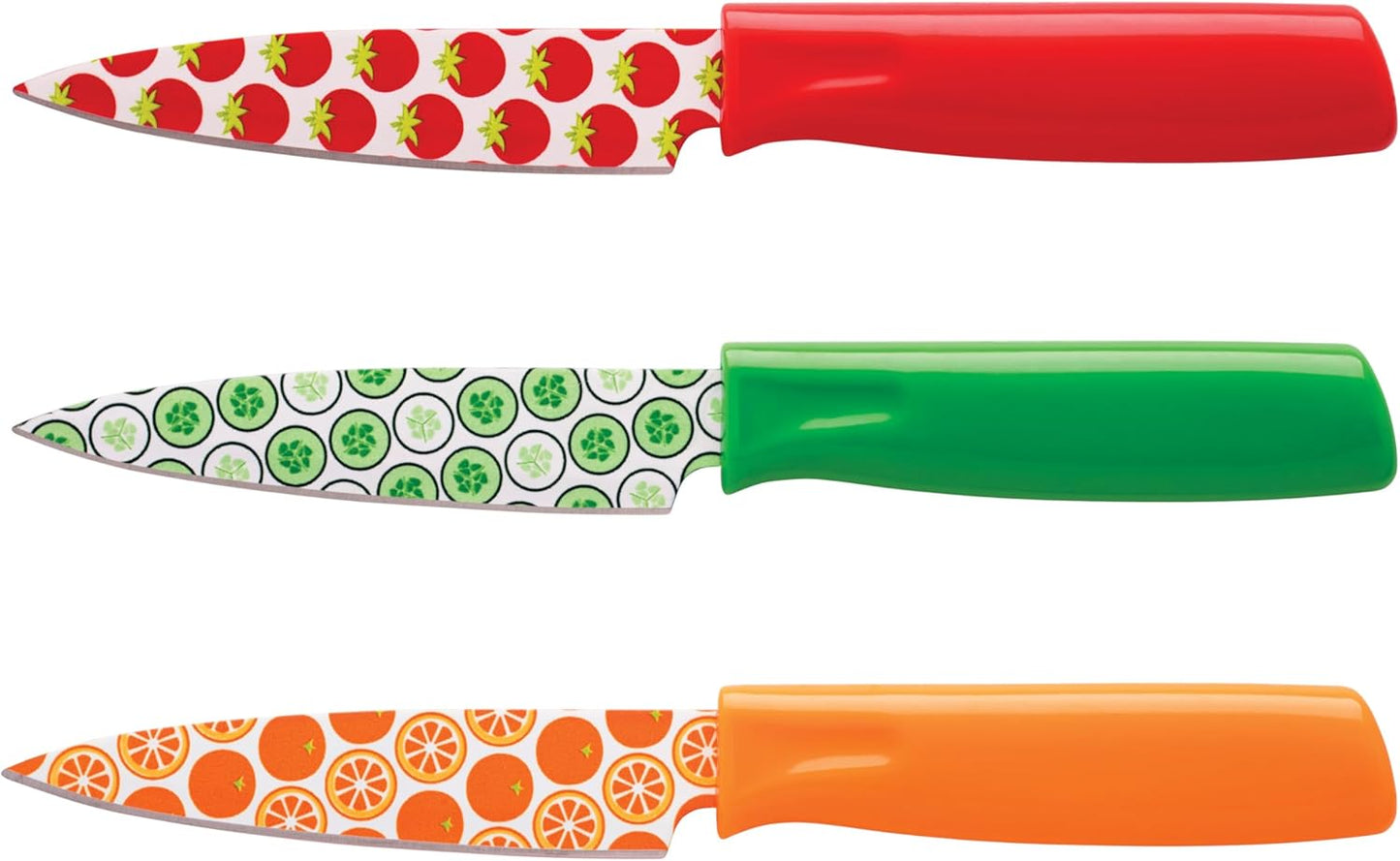Tomodachi Kitchen Essentials with Blade Guards – 3-Piece Printed Paring Knife Set