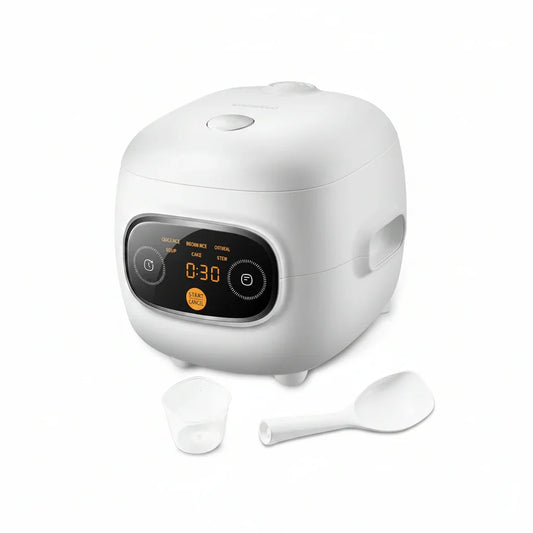 Mini Rice Cooker 4 Cups Cooked/2 Cups Uncooked, Portable Non-Stick Rice Maker, 24 Hours Timer Delay, 6 Functions, Fast Cooker, Brown Rice, Oatmeal, White