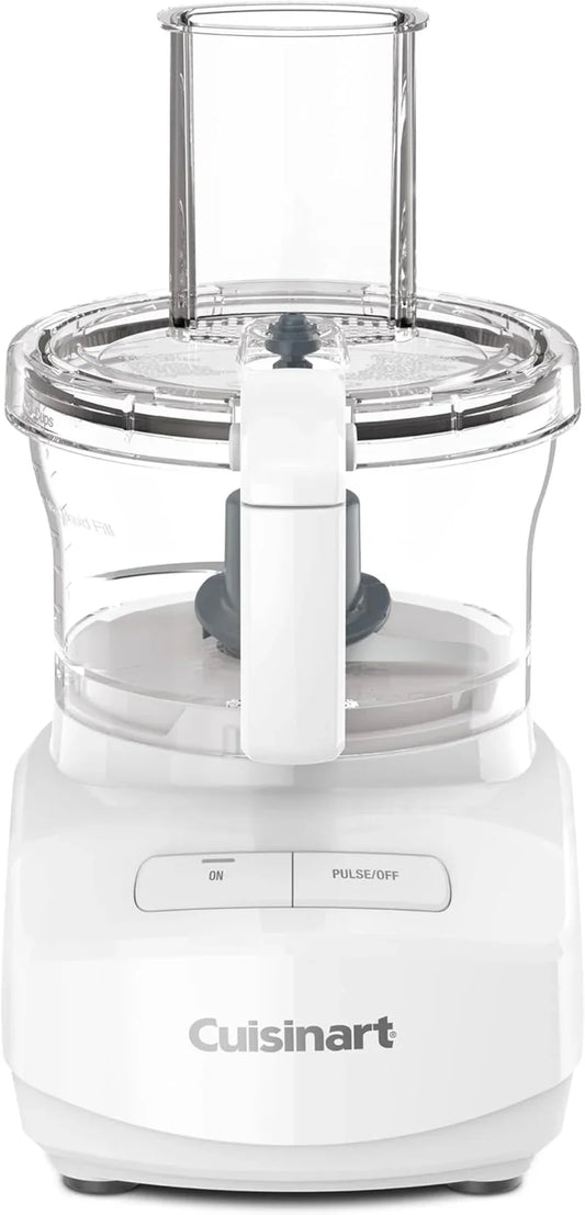 7-Cup Sleek and Modern Design Food Processor with Two Easy Controls and Universal Blade for Chopping, Mixing, and Dough (White)