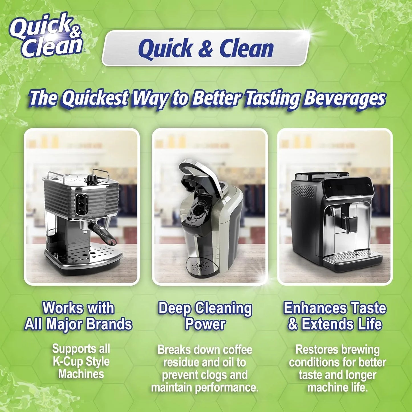 [6-Pack] Keurig Cleaning Pods - K Cup Cleaner Pod for Keurig - 2.0 Coffee Machine Compatible, Removes Stains, Non-Toxic and Eco-Friendly