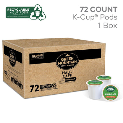Half Caff Keurig Single-Serve K-Cup Pods, Medium Roast Coffee, 72 Count