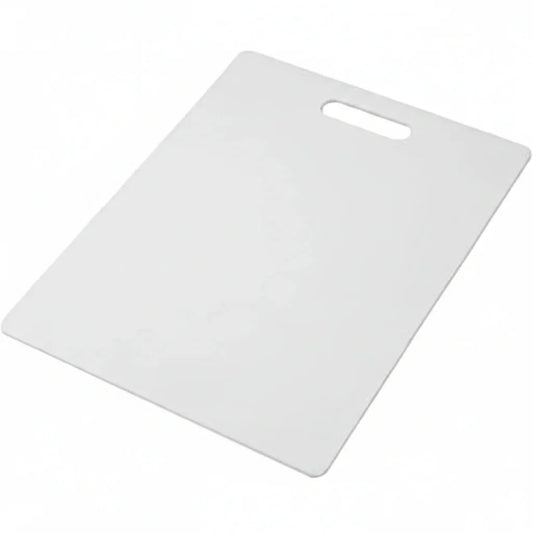 Large Cutting Board, Dishwasher- Safe Plastic Chopping Board for Kitchen with Easy Grip Handle, 11-Inch by 14-Inch, White