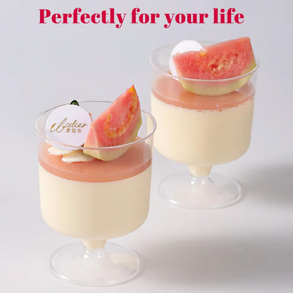 300 Pack Clear Plastic Dessert Cups(5 Oz),Disposable Parfait Cups for Pudding, Fruit and Ice Cream,Mini Shooter Cups with Spoons for Party,Appetizer Cups