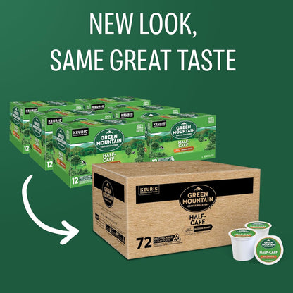Half Caff Keurig Single-Serve K-Cup Pods, Medium Roast Coffee, 72 Count