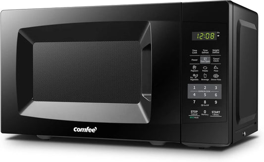 EM720CPL-PMB Countertop Microwave Oven with Sound On/Off, ECO Mode and Easy One-Touch Buttons, 0.7Cu.Ft, 700W, Black
