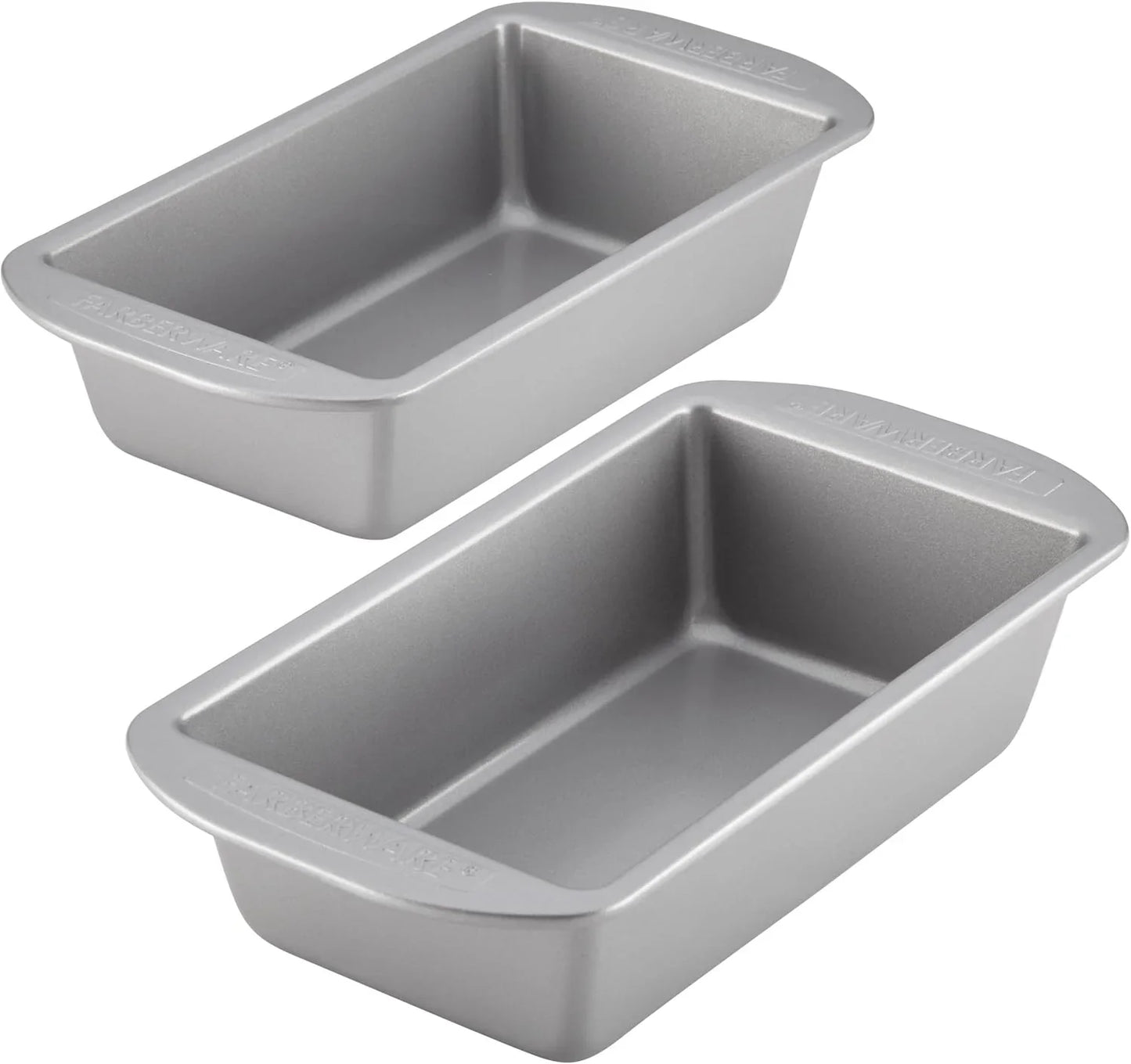 Bakeware Meatloaf/Nonstick Baking Loaf Pan Set, Two 9-Inch X 5-Inch, Gray