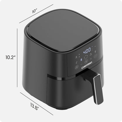 Air Fryer – 4 QT Compact Airfryer for Quick & Easy Meals in Minutes, Features Hi-Fry Technology for Extra Crisp, Touchscreen Controls with 4 Presets, Nonstick & Dishwasher Safe Basket - Black