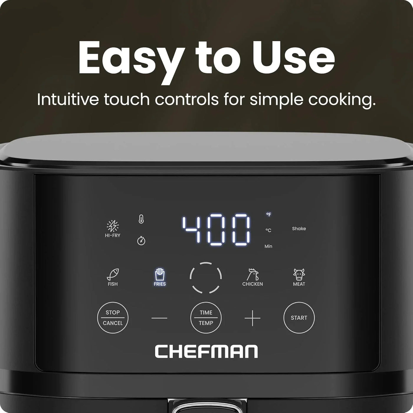 Air Fryer – 4 QT Compact Airfryer for Quick & Easy Meals in Minutes, Features Hi-Fry Technology for Extra Crisp, Touchscreen Controls with 4 Presets, Nonstick & Dishwasher Safe Basket - Black