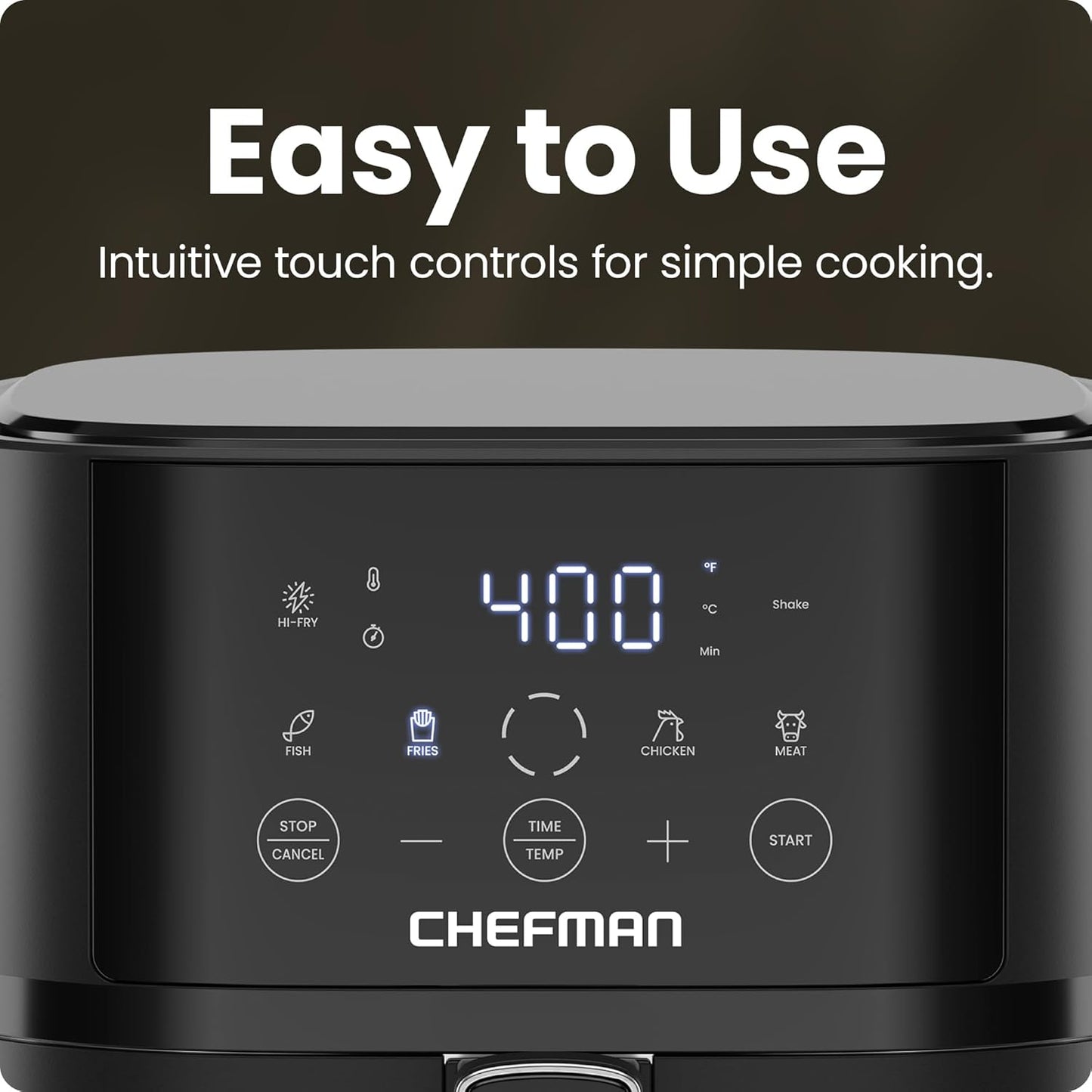 Air Fryer – 4 QT Compact Airfryer for Quick & Easy Meals in Minutes, Features Hi-Fry Technology for Extra Crisp, Touchscreen Controls with 4 Presets, Nonstick & Dishwasher Safe Basket - Black