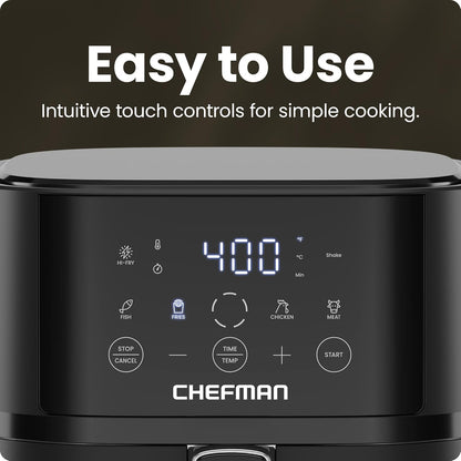 Air Fryer – 4 QT Compact Airfryer for Quick & Easy Meals in Minutes, Features Hi-Fry Technology for Extra Crisp, Touchscreen Controls with 4 Presets, Nonstick & Dishwasher Safe Basket - Black