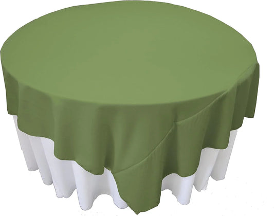 Polyester Poplin Washable Square Tablecloth,Stain and Wrinkle Resistant Table Cover 90X90,Fabric Table Cloth for Dinning,Kitchen,Party,Holiday 90 by 90-Inch,Sage Dark,Tcpop90X90_Sagedrkp39