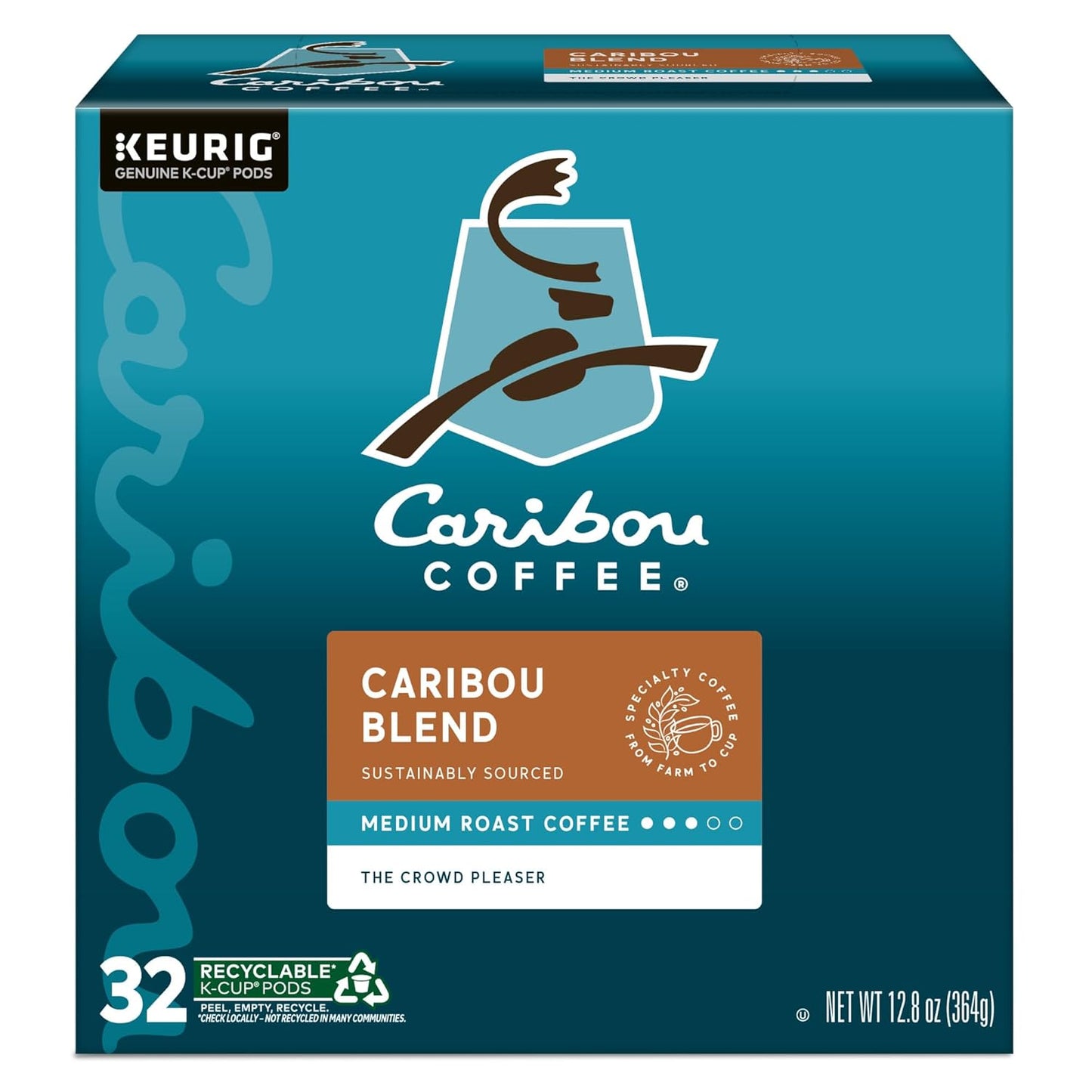 Caribou Blend, Keurig Single-Serve K-Cup Pods, Medium Roast Coffee, 32 Count(Pack of 1)