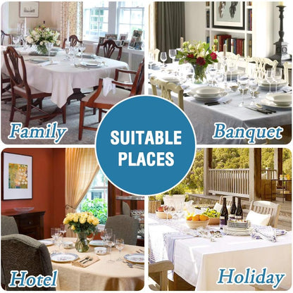 Linen Textured Table Cloths 60 X 120 Inch Premium Solid Tablecloth Spill-Proof Waterproof Table Cover for Dining Buffet Feature Extra Soft and Thick Fabric Wrinkle Free, Taupe