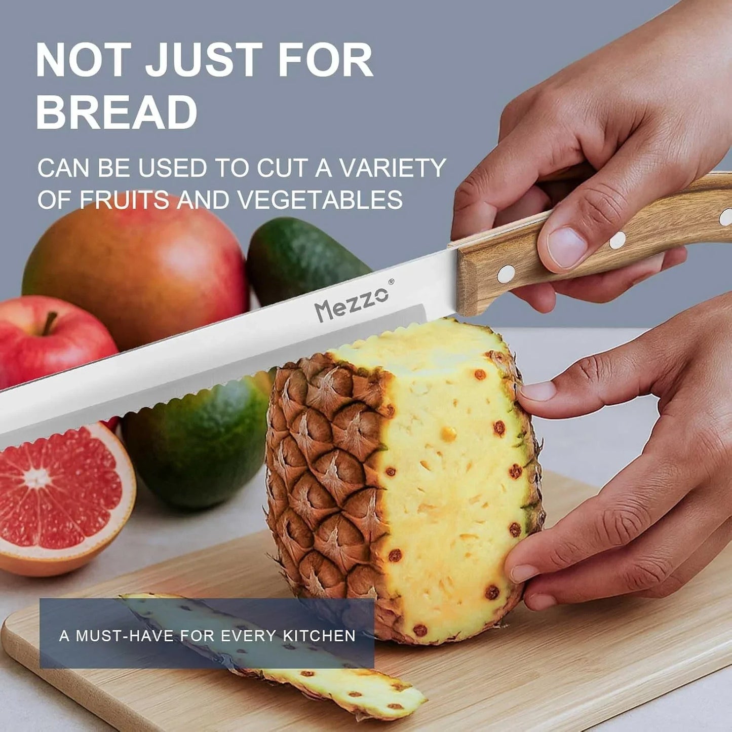 Serrated Bread Knife for Homemade Bread, High Carbon Steel Sourdough Knife Cutter for Slicing Bread, Bagels & Cake, Razor Sharp Premium 8-Inch Bread Cutting Knives with Gift Box