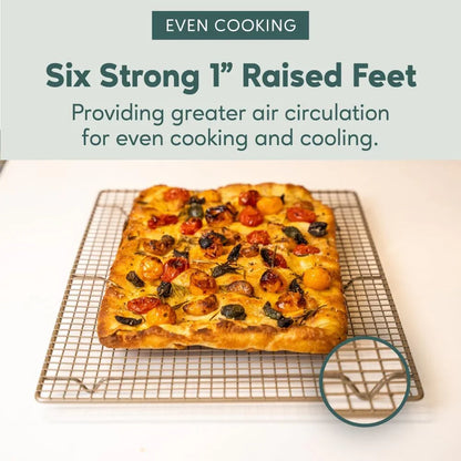 Oven-Safe, Dishwasher-Safe 100% Stainless Steel Cooling and Baking Rack Set Heavy Duty Tight-Wire - 11.5 X 16.5-Inch - Set of 2 - Half Sheet Pan Cooling Racks