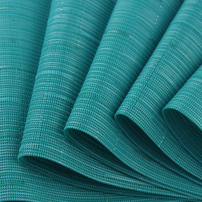 Plastic Placemats,Non Slip Washable Placemats for Dining Table Wipe Clean Table Mats Set of 6 (Cyan Blue)