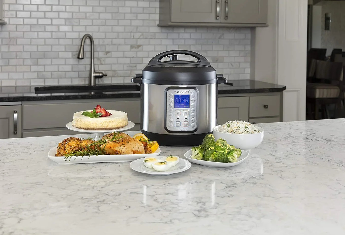 Duo plus 9-In-1 Multicooker, Pressure Cooker, Slow Cook, Rice Maker, Steamer, Sauté, Yogurt, Warmer & Sterilizer, Includes App with over 800 Recipes, Stainless Steel, 6 Quarts